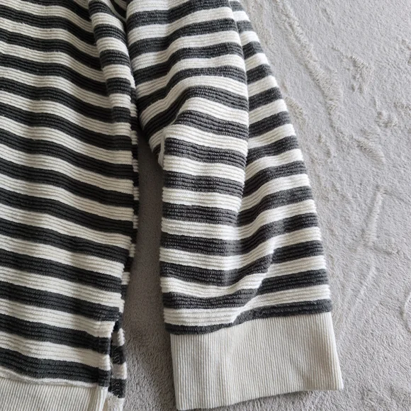 Cato Dark Olive Green & Cream Striped Knit Top Sweater - Picture 3 of 8